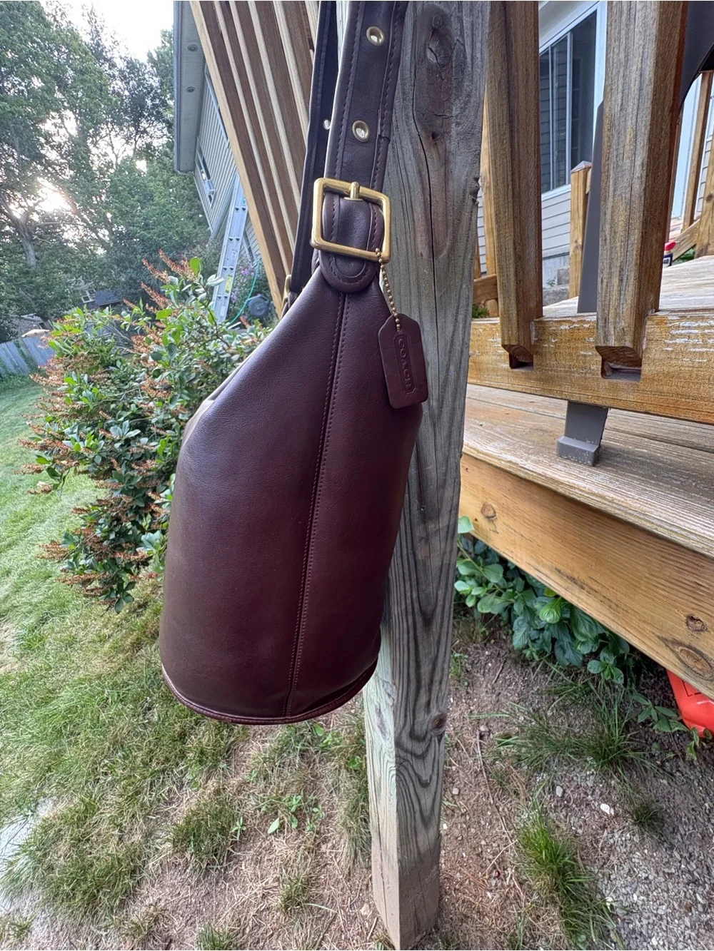 Vintage Coach 9085 XL Duffle Sac Mahogany Leather Bag